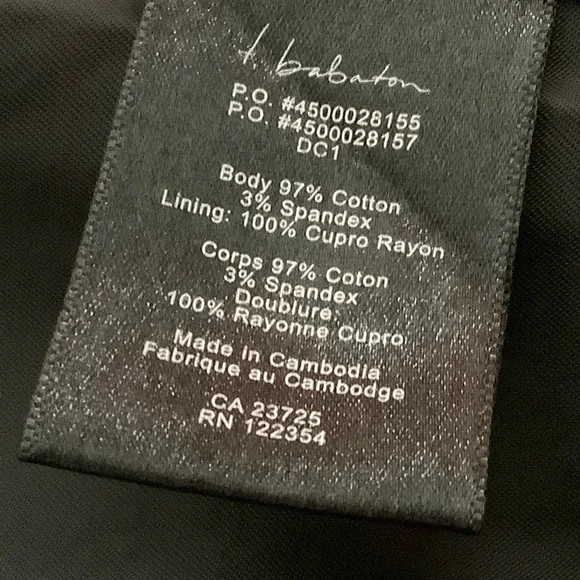 T. Babaton Women Size M Trench Coat Jacket Navy Blue Belted Button Front Cotton - Picture 10 of 10